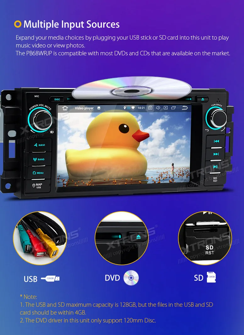 Discount XTRONS 6.2" Android 8.0 Octa Core Car Radio DVD Player GPS Navigation for JEEP Patriot Liberty Wrangler Compass DODGE Chrysler 13