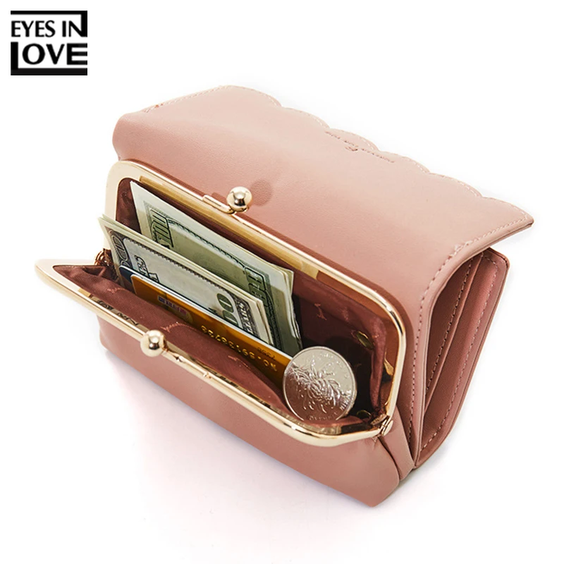 

New Fashion Trifold Ladies Wallets With Coin Pocket Card Holder Brand Small Wallet Women High Quality Female Mini Purse Stylish