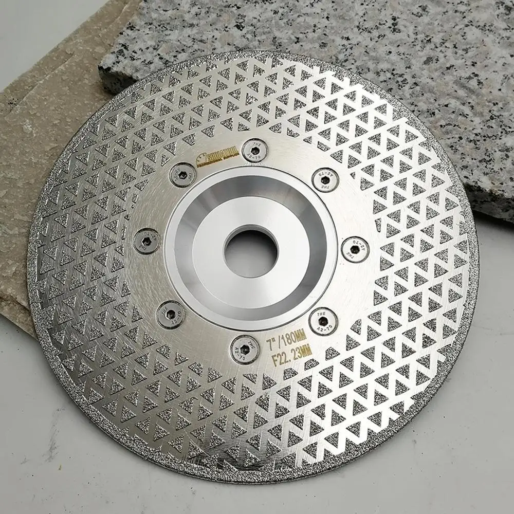 2pcs 7"/180mm Electroplated Diamond cutting & grinding discs for marble & granite with 22.23 Flange, diamond blade