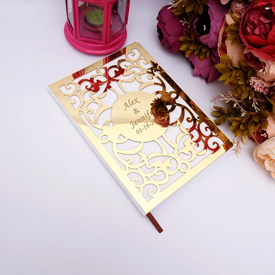 Wedding Guest Book 26X19cm Personalized Hollow Out