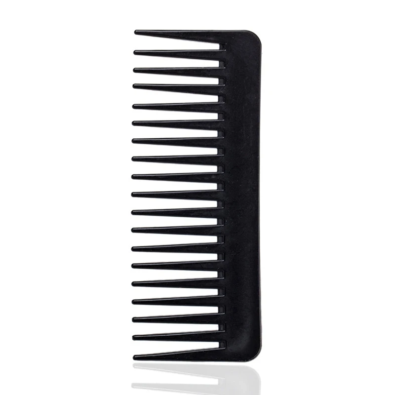 Wide Tooth Comb Black Plastic Heat-resistant Large Wide Tooth Comb For Hair Styling Tool