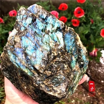 

Natural quartz crystal block of moonstone carving material for the original stone decoration