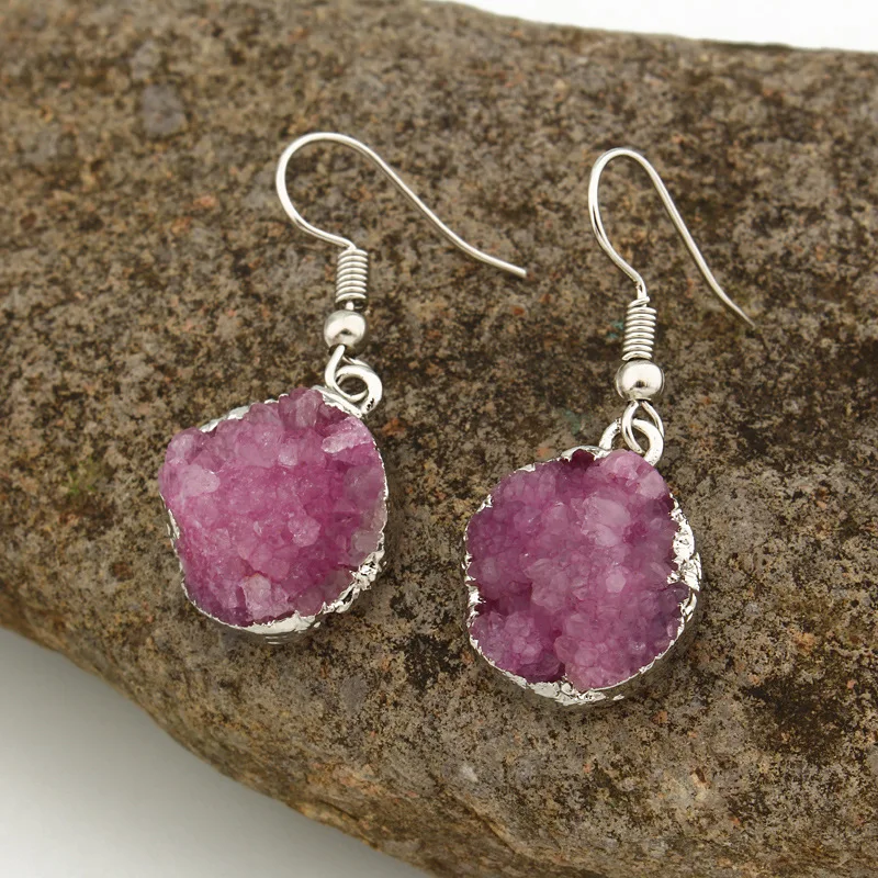 

BELLAHYDIARY Boho Retro Natural Stone Earrings Round Handmade Quartz Drop Earrings For Women Jewelry Statement 2019 Brincos 370