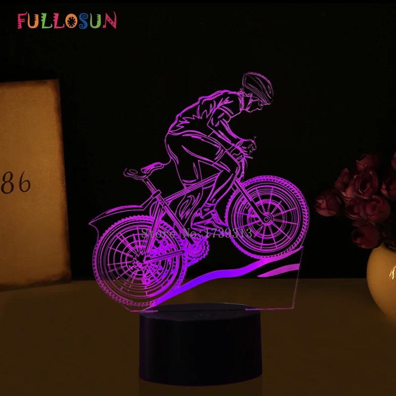 Fullosun USB светодио дный LED 3D лампа MTB горный велосипед 3D ночные огни 7 цветов луна лампа как украшение светодио дный светодиодные фонари