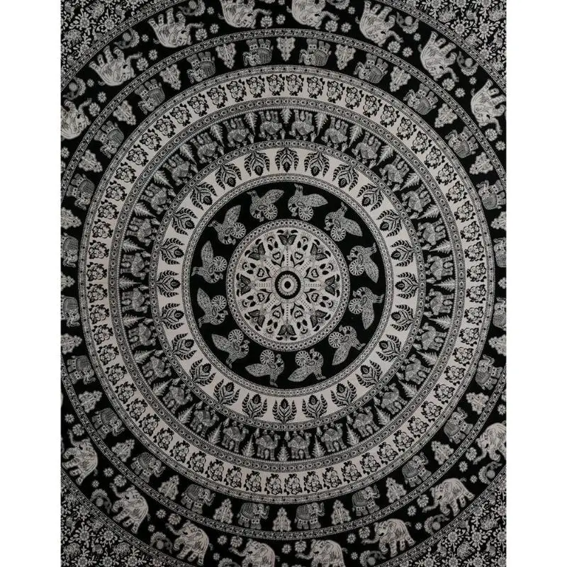 200x150cm Indian Mandala Wall Hanging Tapestry Boho Geometric Pattern Carpet Throw Picnic Beach Mat Sleeping Blanket Microfiber Tapestry - Цвет: 200x150cm