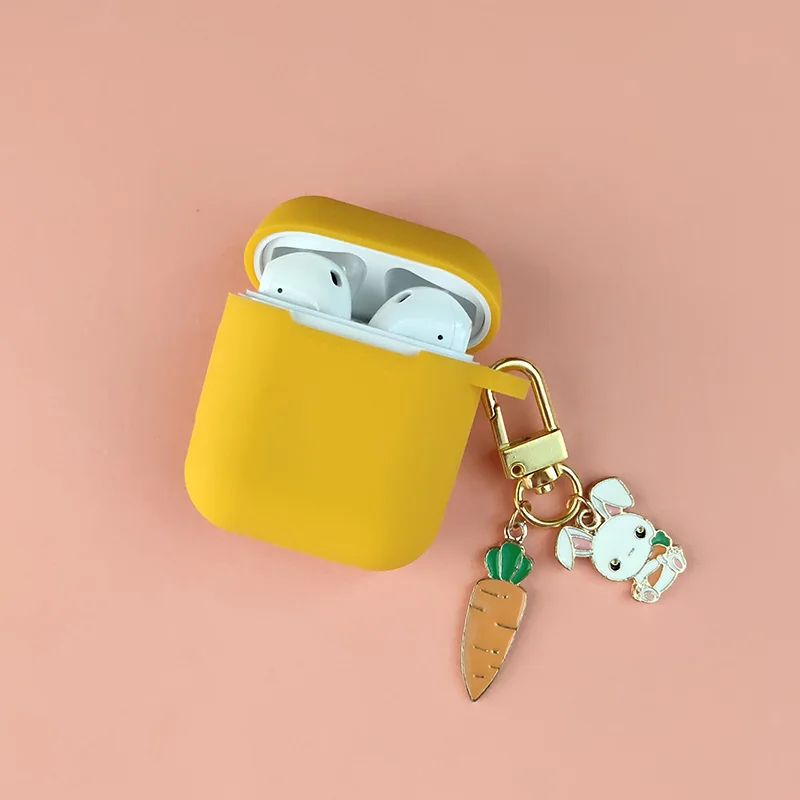 Милый силиконовый чехол с мультяшным милым котом для Apple, аксессуары для airpods, bluetooth-гарнитура, наушники, защитная крышка, брелок с кроликом