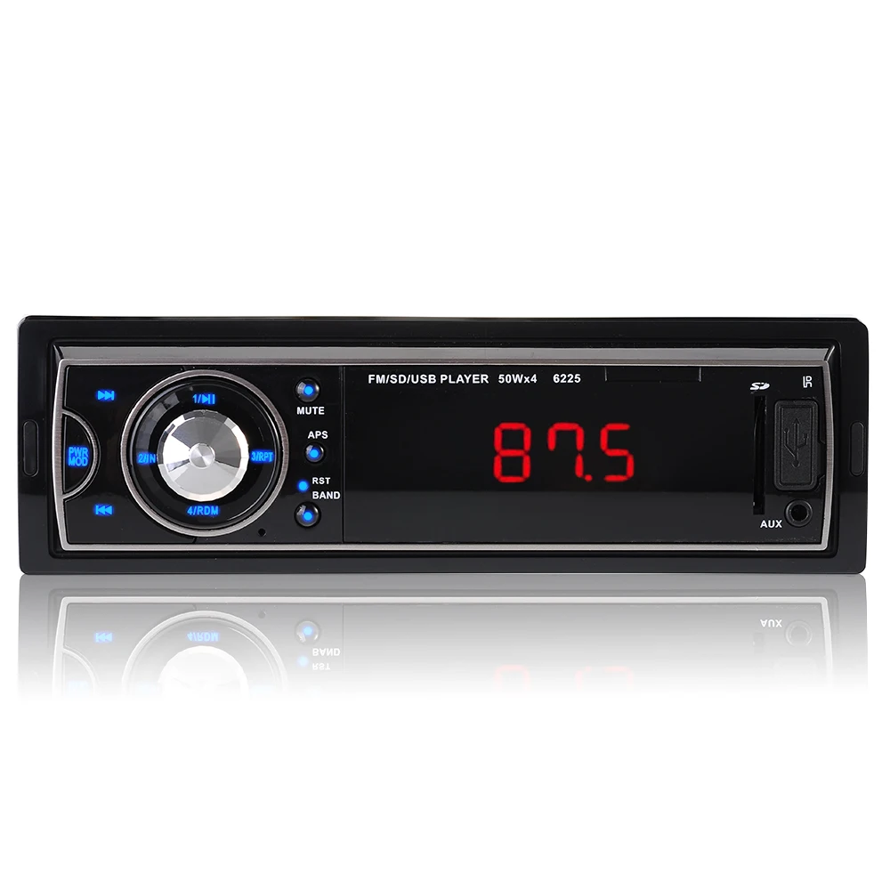 Car Audio Stereo FM Radio Receiver MP3 Player with Front AUX Input, USB