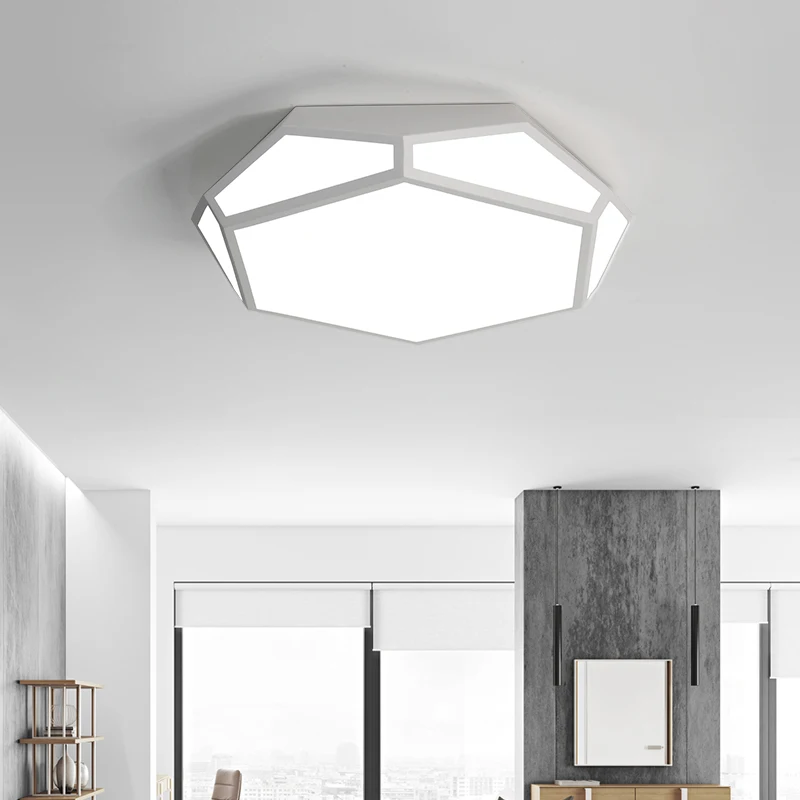 

Modern LED ceiling lights for bedroom Study Simple diamond design indoor lighting white and black ceiling lamp led strip
