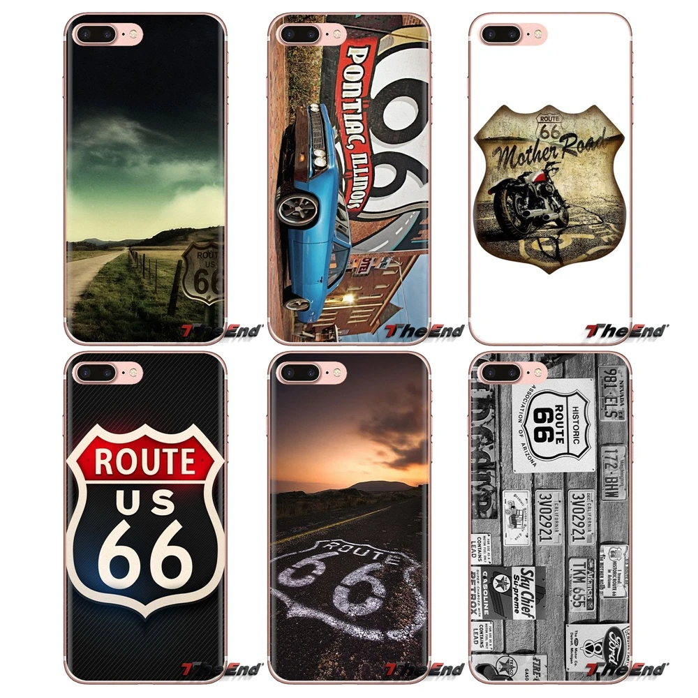 

For Xiaomi Mi3 Samsung A10 A30 A40 A50 A60 A70 Galaxy S2 Note 2 Grand Core Prime TPU Bag Case USA Route 66 Automotive motorcycle