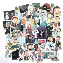 TD ZW 50Pcs/lot Drama Rick and Morty Funny Sticker Decal For Car Laptop Bicycle Motorcycle Notebook Waterproof Anime Stickers 35pcs rick and morty vinyl stickers decal for window car laptop