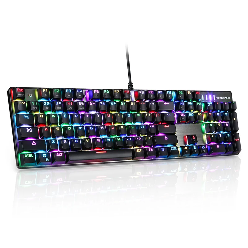 Russian/English MOTOSPEED CK104 Professional Wired Gaming Mechanical Keyboard RGB Anti-Ghosting for Computer Russian/English MOTOSPEED CK104 Professional Wired Gaming Mechanical Keyboard RGB Anti-Ghosting for Computer