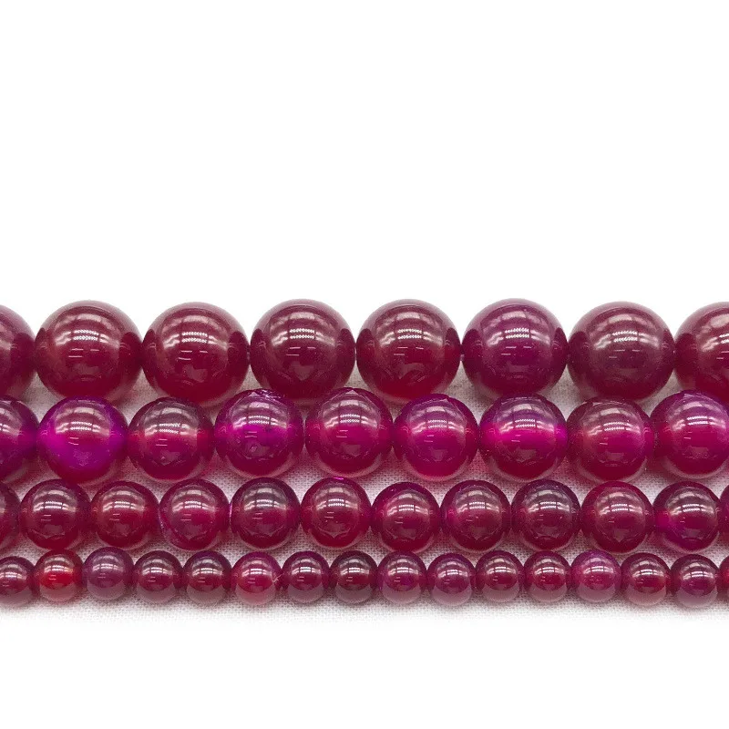 

High Quality Loose Beads Natural Rose Red Agat Stone Beads for Jewelry Making DIY Bracelet necklace 4mm 6mm 8mm 10mm