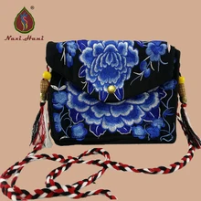 Классические вышитые холщовые сумки hanbag, модные милые сумки-мессенджеры для девочек, винтажные богемные сумки Naxi. Hani