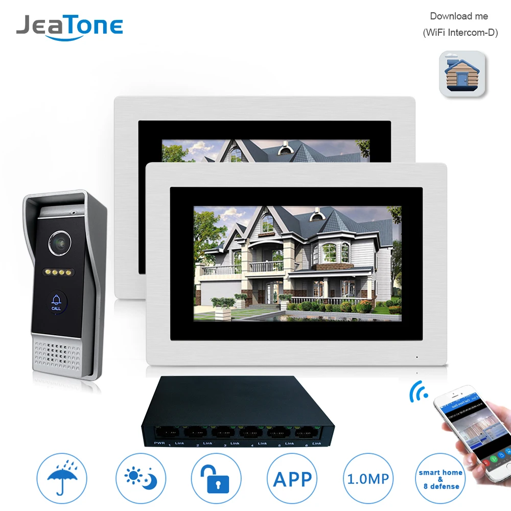 7'' WIFI IP Video Door Phone Intercom Wireless Door Bell Speaker Access Control System Touch Screen Motion Detection 2 Apartment 7'' WIFI IP Video Door Phone Intercom Wireless Door Bell Speaker Access Control System Touch Screen Motion Detection 2 Apartment
