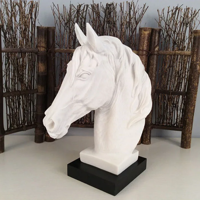 Современная Абстрактная статуя головы лошади BUF, скульптура из смолы, украшения для дома, аксессуары для украшения, геометрические скульптурные статуи из смолы - Цвет: 002