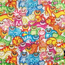 50*143 см Радуга пятнистый Кот лоскутное изделие из хлопчатобумажной ткани ткань, птица DIY шитье стеганое жир четверти материал