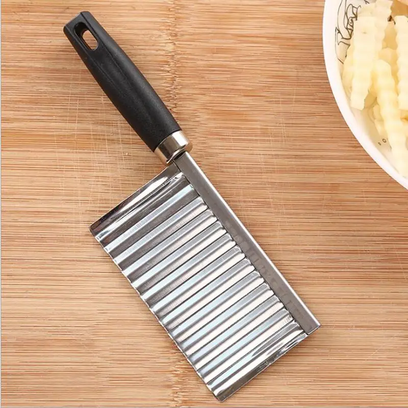 Домашний многофункциональный нож из нержавеющей стали для резки волнообразный нож картофелерезка овощерезка Кухонные гаджеты - Цвет: Black