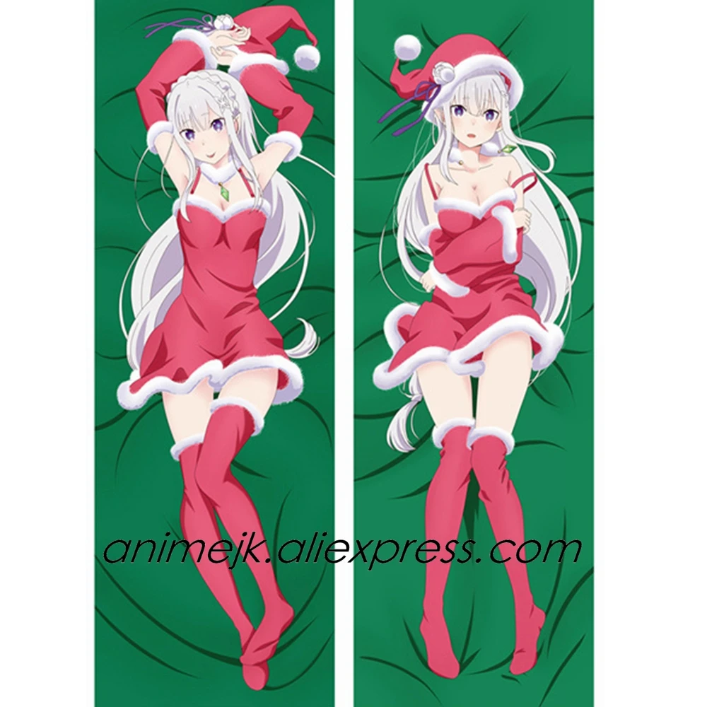 Аниме Re: Zero kara Hajimeru Isekai Seikatsu Emilia Dakimakura наволочки для подушек РОЖДЕСТВЕНСКИЙ чехол для подушки