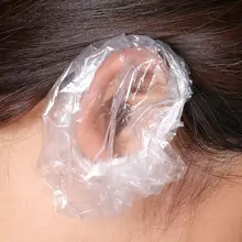 100 шт одноразовые прозрачные наушники для душа водостойкие для окрашивания волос защита для ушей от воды колпачки аксессуары