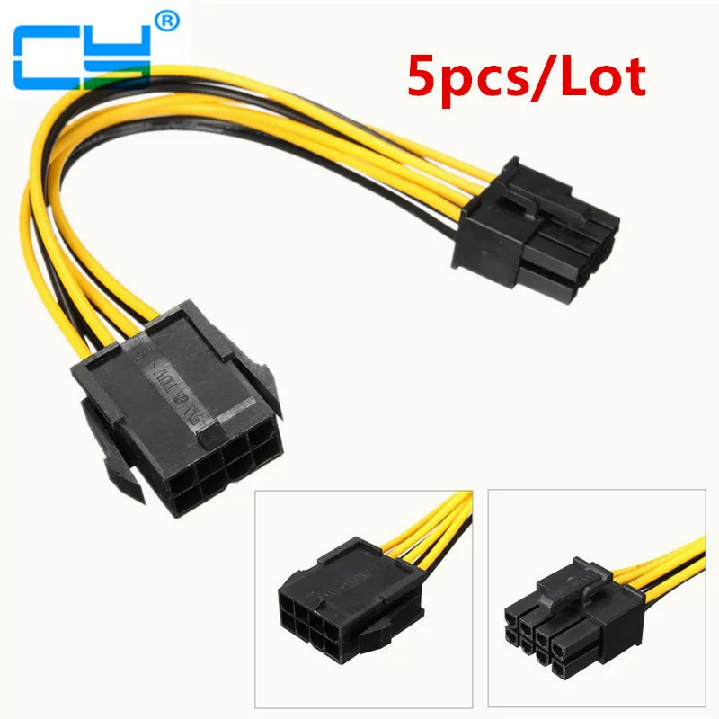 8-Pin PCIE Power Extension Cable for GPU Video Card PCI-Express PCI-E 8/" 20CM