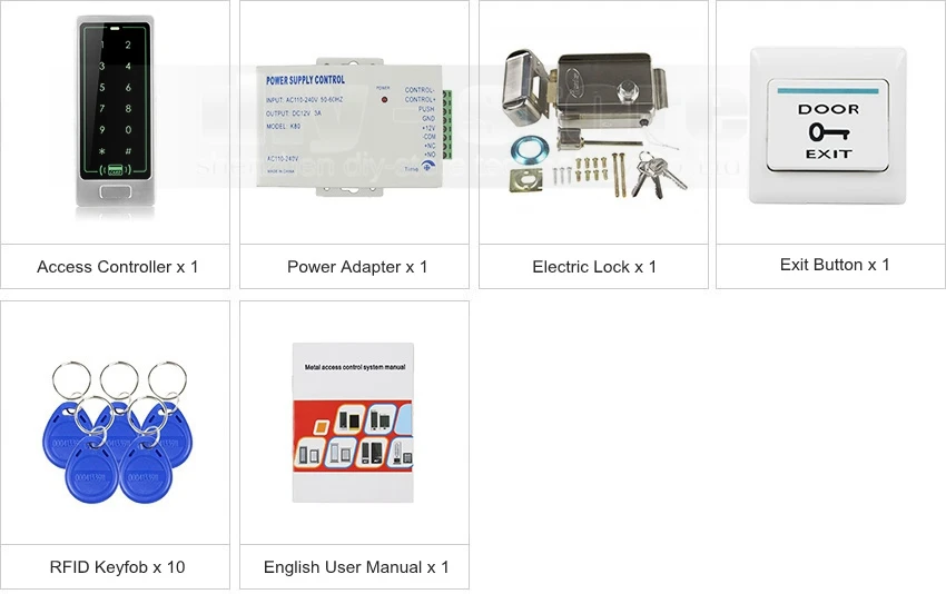 Diysecur 125 кГц RFID считыватель пароль дверной Управление доступом безопасности Системы комплект + Электрический замок 8000 пользователей