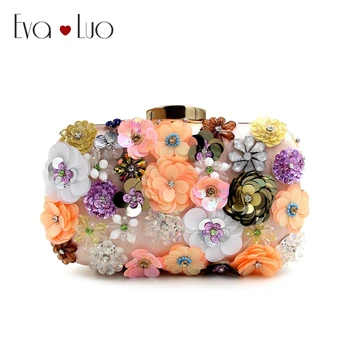 

RQH3 DHL Free Shipping Green Sequined Flower Beading Evening Bags Clutch Bag Women Clutches Lady Wedding bag Handbag Purse