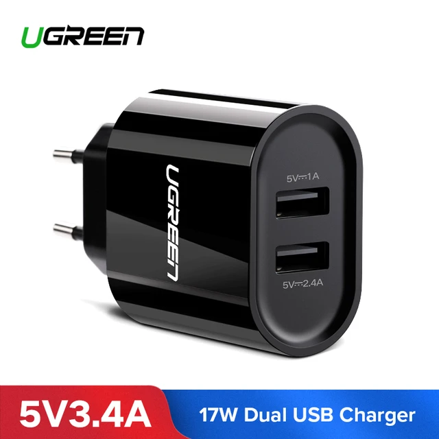 Ugreen 5V3. 4A Универсальное Зарядное Устройство USB Путешествия Зарядное Устройство Адаптер Портативный ЕС ВЕЛИКОБРИТАНИЯ Plug Смарт-Мобильный Телефон Зарядное Устройство для iPhone Tablet