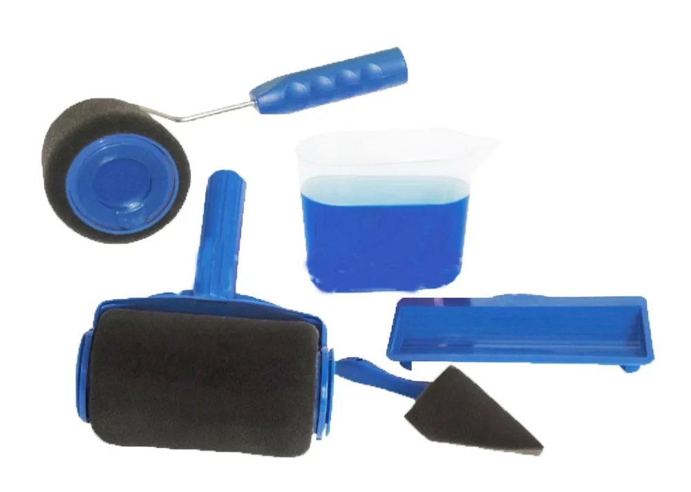 

6 pcs paint tool roller handle Creative tool set household Drum type multi-function Paint brush roller set