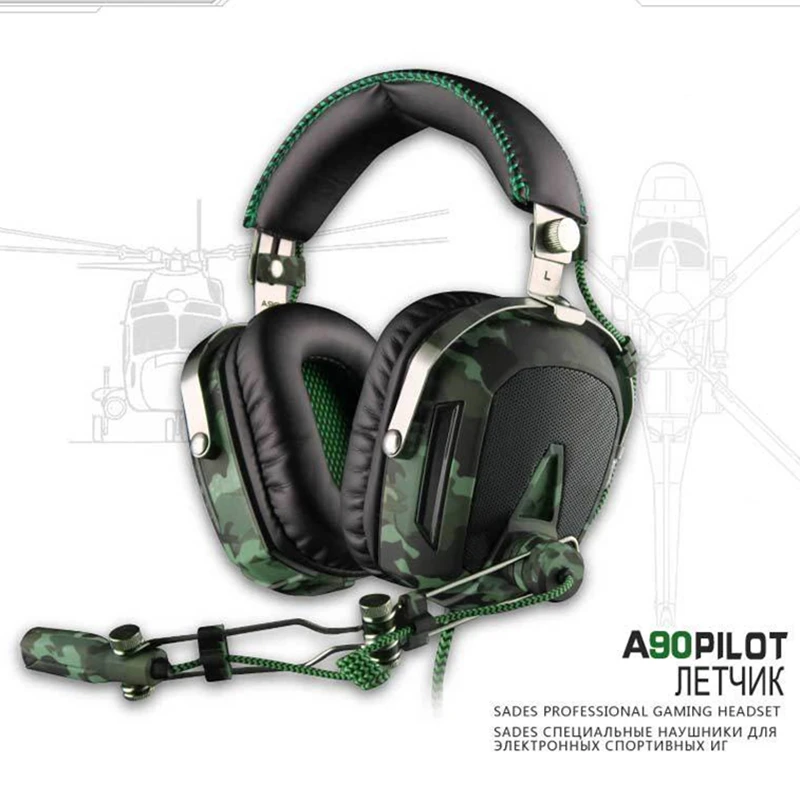 Игровые наушники SADES A90 Pilot с объемным звуком USB 7 1 цветов подсветкой|Наушники и