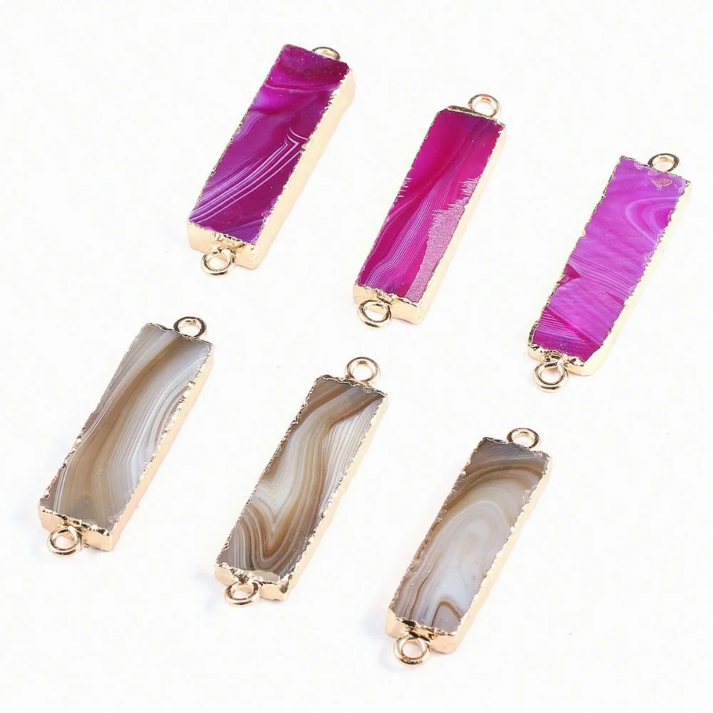 

2019 New Natural Stone Connectors Pendants Charms for Jewelry Making Necklace