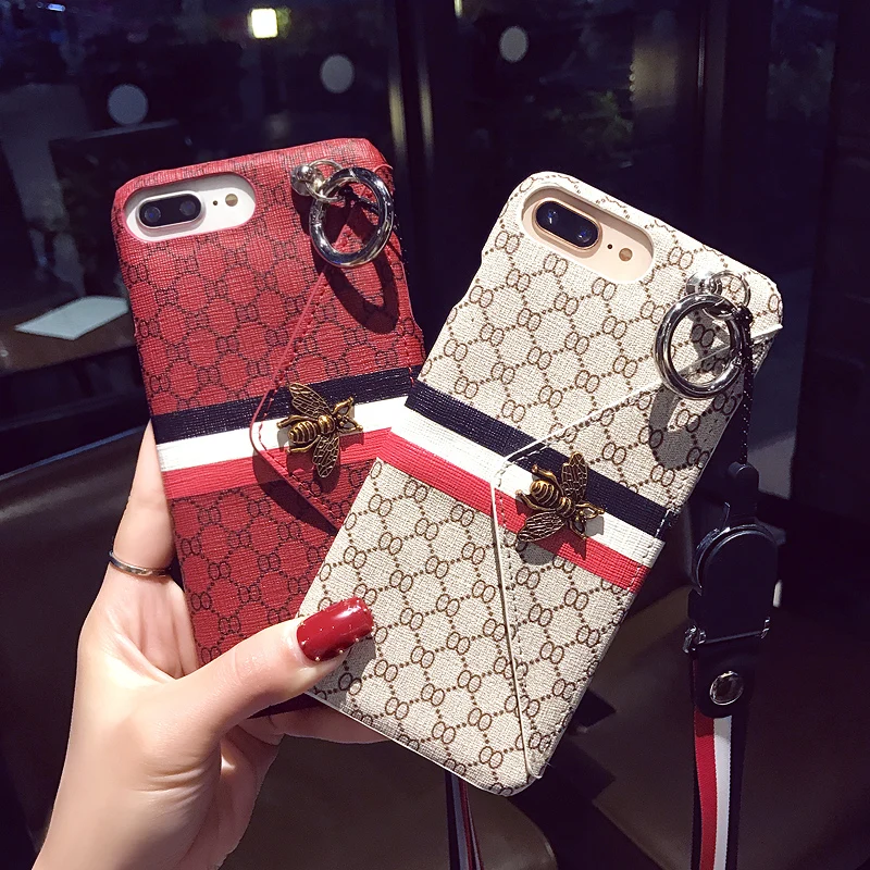 

Fashion 3d Bee Wallet Multifunction Girl Phone Cover Case For Iphone X Xs Max Xr 10 8 7 6 6s Plus Luxury Pu Leather Coque Fundas