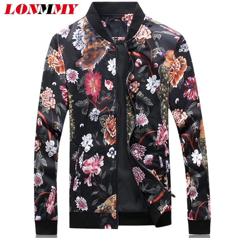LONMMY 5XL цветочные куртки мужская одежда гавайские стильные hombre ветровка пальто
