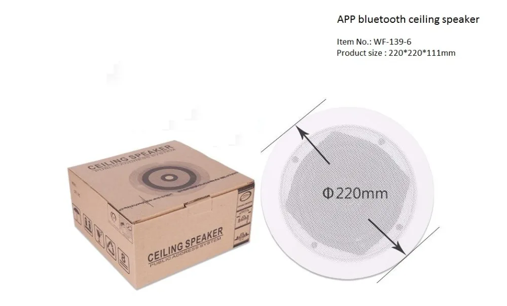 2 шт/лот WF-139-6 или WF-139-8 приложение Bluetooth потолочные loadspeaker использовать для дома/KTV/магазина/офиса/отеля