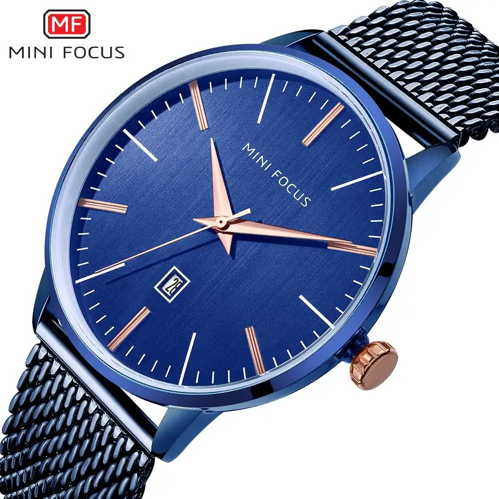 

MINIFOCUS Fashion Men's Business Quartz Watch Clock Top Brand Luxury Male Stainless Steel Band Sports Watches relogio masculino