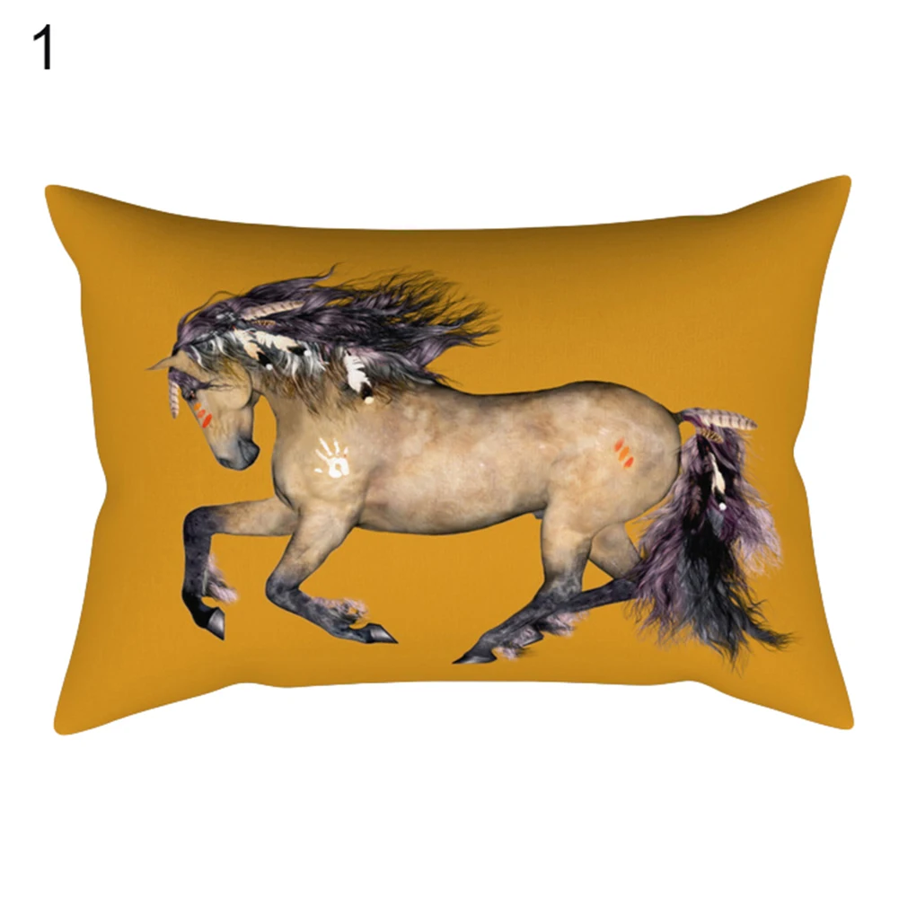 Horse Floral Animal Print Pillow Case Throw Fashion Pillowcase Home