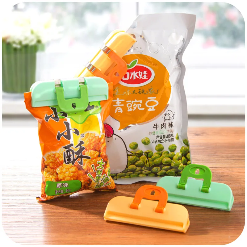 

OTHERHOUSE 2Pcs Bag Clips Plastic Bag Sealer Food Storage Sealing Chip Clip Home Snack Close SeaL Food Bag Clip Kitchen Tool