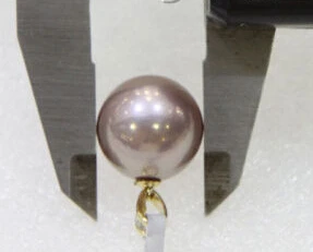 

Free shipping 004907 AAA 13-13.5MM ROUND PURPLE SOUTH SEA PEARL NECKLACE PENDANT