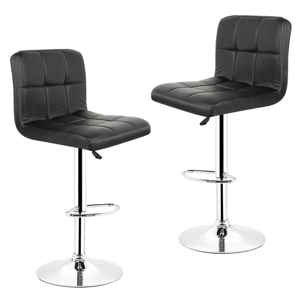 

JEOBEST 2pcs Synthetic Adjustable Swivel Bar Stools Stainless Steel Adjustable Height Chair 2 Colors HWC