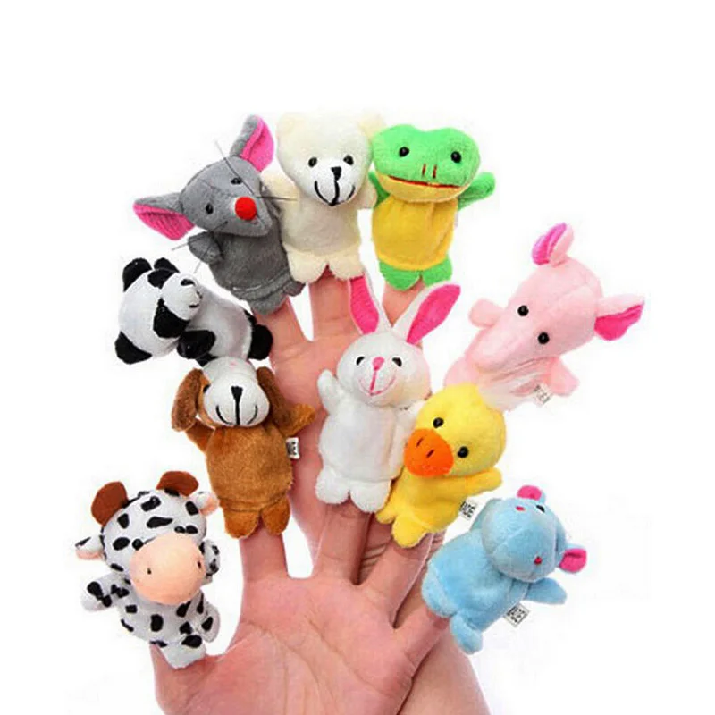 10 pieces animal fingers puppets dolls Baby Kids finger Plush Toys