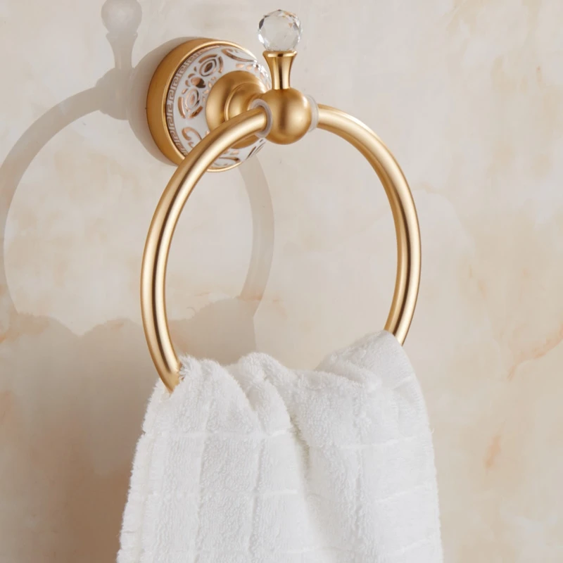 Buy Antique Space Aluminum towel ring gold, Vintage