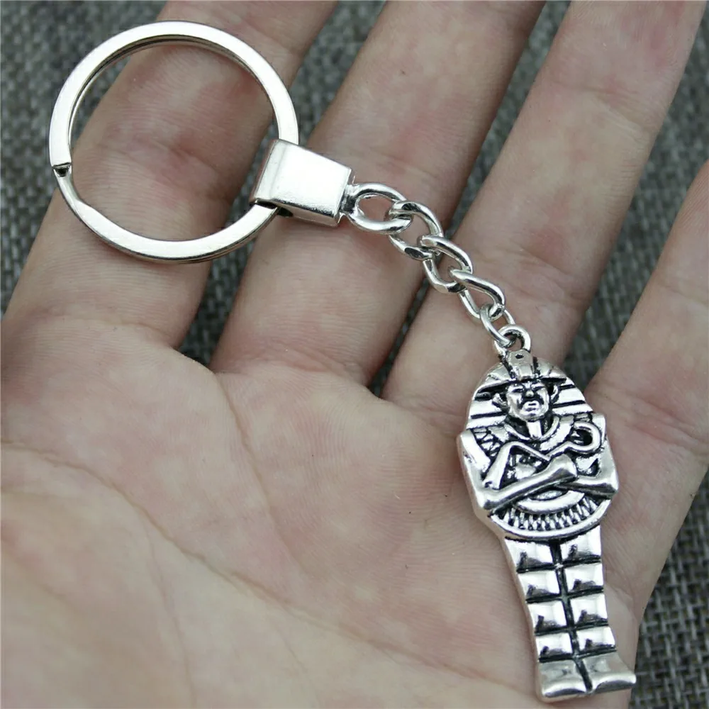 

Keyring Egyptian Pharaoh Keychain 45x18mm Antique Bronze Antique Silver Egyptian Pharaoh Key Chain Party