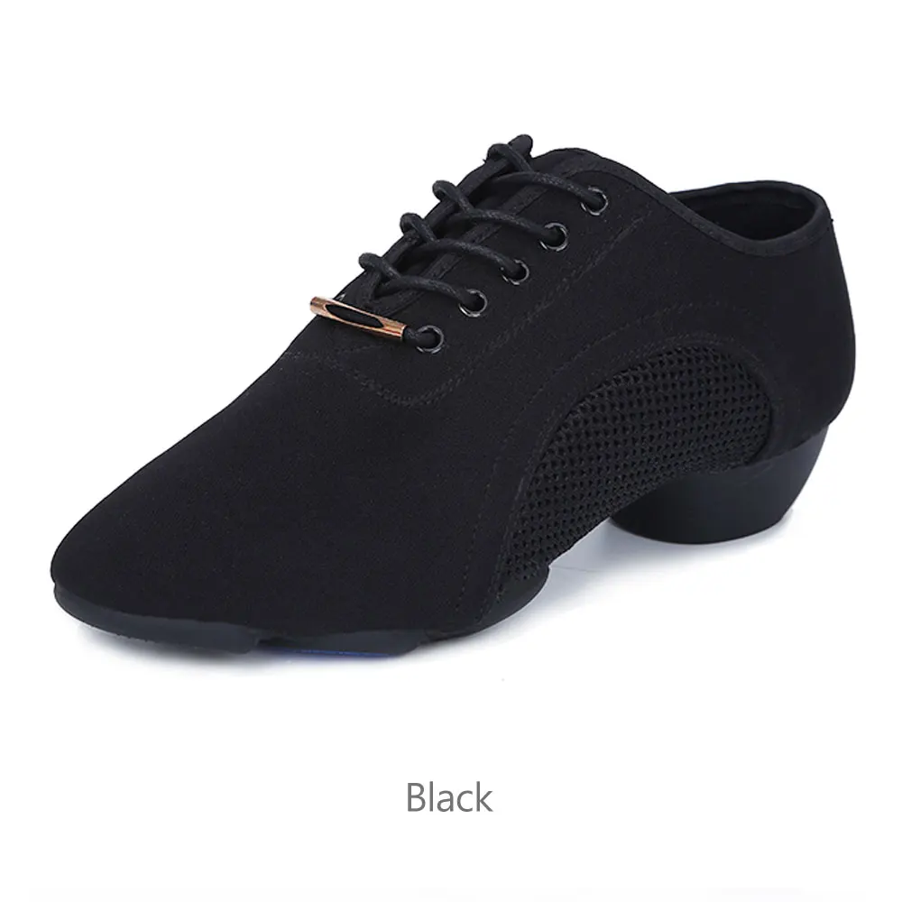 Женская обувь для латинских танцев обувь для джазовых танцев красная обувь для современных танцев обувь для учителя Бальные кроссовки для аэробики мягкая резиновая подошва - Цвет: Black