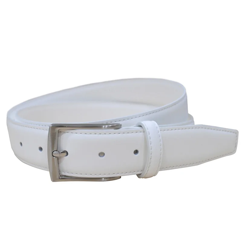 Fashion Genuine Leather Men's Belt Luxury White Belt with Pin Buckle-in ...