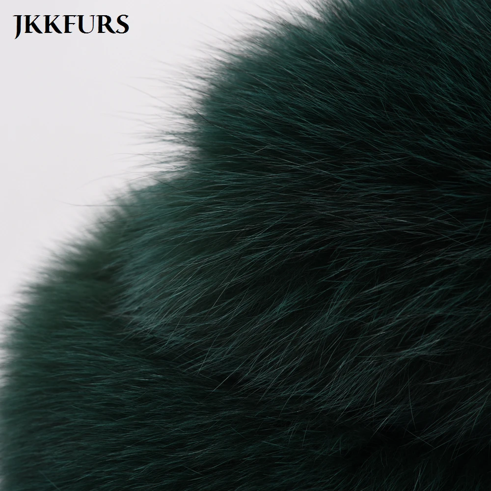 JKKFURS/Женская оригинальная натуральная лиса меховые пальто с карманами, зимняя теплая меховая верхняя одежда, модный натуральный мех, высокое качество, укороченная куртка S1796