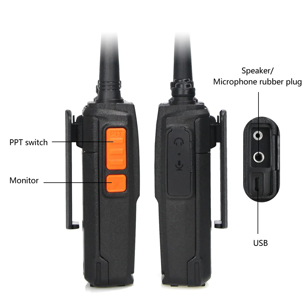 Vineyuan Walkie Talkie J-C5 Plus 5 Вт UHF 400-470 МГц двухстороннее радио портативный 16CH FM приемопередатчик CB радио домофон