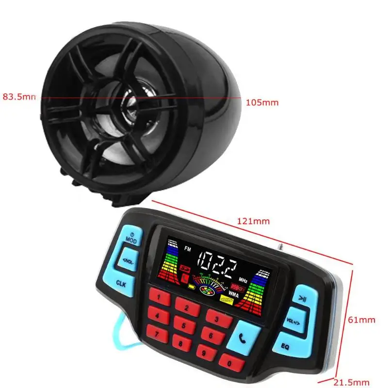 Водонепроницаемая мотоциклетная аудиосистема USB TF Bluetooth fm-радио MP3 колонки