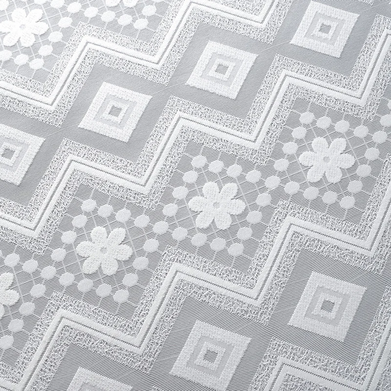 Blanco Cortinas para dormitorio de boda moderno Simple de Jacquard Floral nueva casa decoración de encaje de Organza Cortinas wp043C