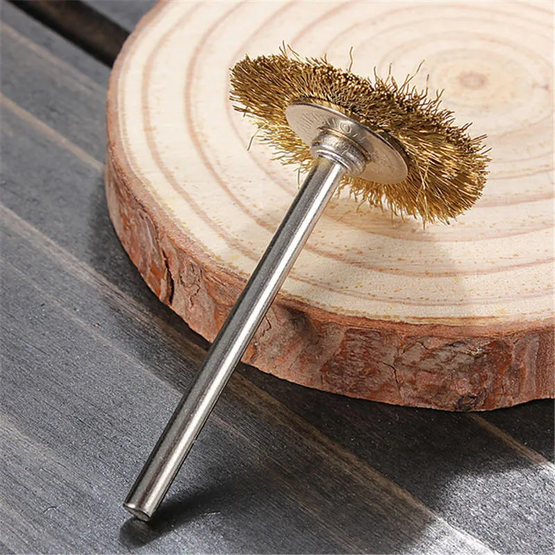 

1pcs Mini Wire Brush Wheel Cup Brass Steel Wire Brush Set 1/8inch (3mm) Shank For Drill Rust Weld Die Grinder