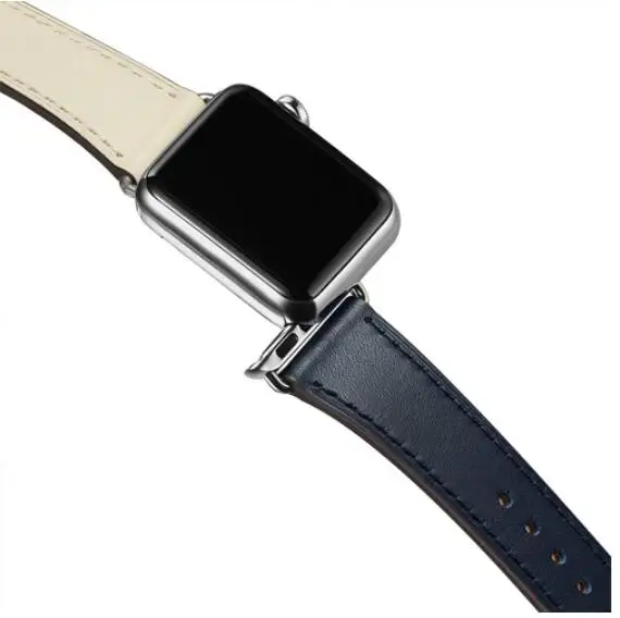 Из натуральной кожи петлевой band для apple watch, ремешок 42 мм 44 мм для наручных часов iwatch, 5 series 5/4/3/2/1 браслет 38 мм 40 мм