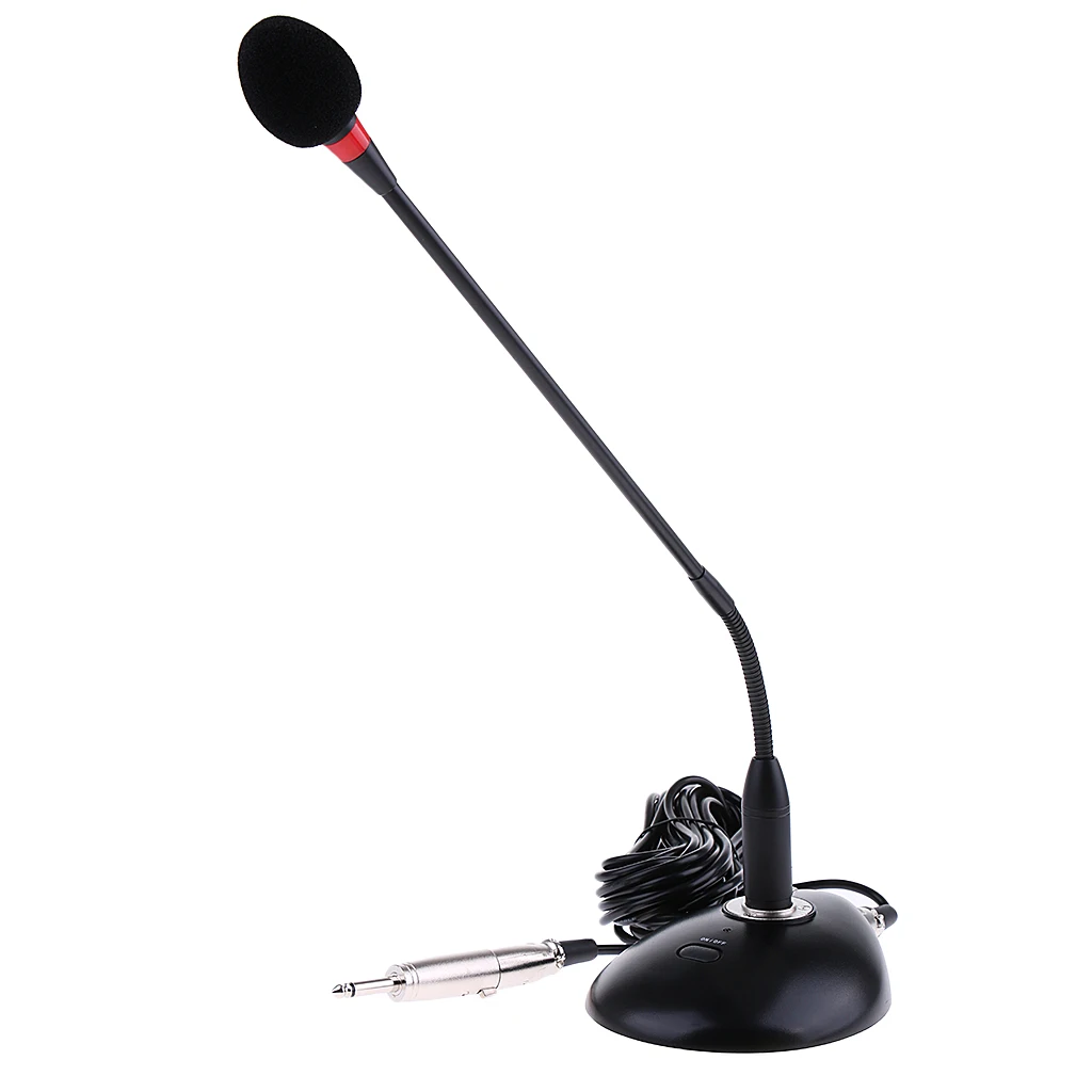 Flexible Gooseneck Conference Mic Condenser Microphone Desktop Standing w/ Mic Cover